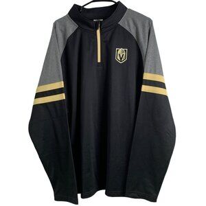 Mens XL Vegas Golden Knights 1/4 Zip Pullover Top NWT Raglan NHL Hockey 7168